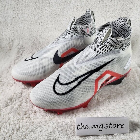 Nike Alpha Menace Elite 3 White/Red Mens Sz 8.5 Football Cleats CT6648-103 - Picture 2 of 7